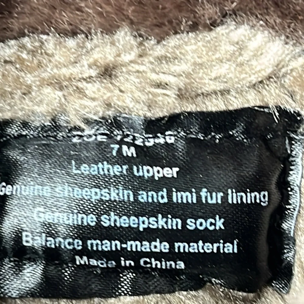 Bjorndal leather & sheepskin lined brown boots Sz 7